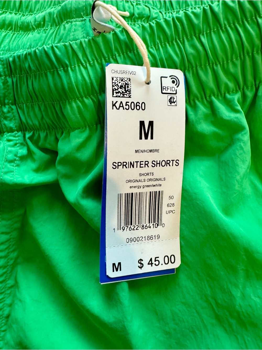 Adidas Originals Men’s MED Sprinter Shorts Energy Green. 5in Inseam. KA5060. NWT - Picture 4 of 4